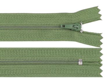 Reißverschluss spiralförmig 3 mm, 35 cm, nicht teilbar, Schilfgrün